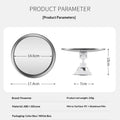 360 Swivel Shower Shaving Mirror Bathroom Product parameter card with a round mirror and dimensions on a white background