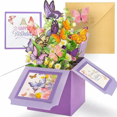 3D Pop Up Butterfly Birthday Box