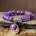 Amethyst Healer Bracelet with Heart Charm