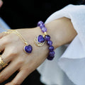 Amethyst Healer Bracelet with Heart Charm
