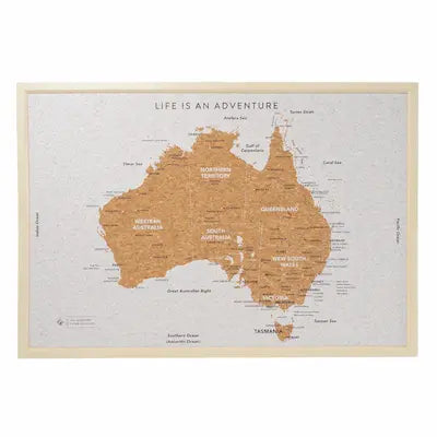 Australia Pin Board Travel Map