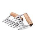 BBQ Metal Meat Claws Two metal meat claws with wooden handles on a white background
