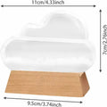 Cloud Weather Station
size measurement giftdealau product image . White cloud-shaped object on a wooden base with measurements indicated