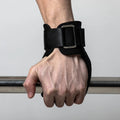 Fitness Weightlifting Hooks
Hand wearing a black wrist support strap holding onto a bar against a gray background