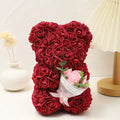 Foam Rose Teddy Bear Holding Bouquet