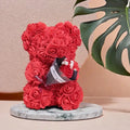 Foam Rose Teddy Bear Holding Bouquet