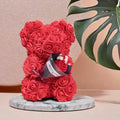 Foam Rose Teddy Bear Holding Bouquet