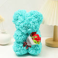 Foam Rose Teddy Bear Holding Bouquet