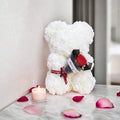 Foam Rose Teddy Bear Holding Bouquet