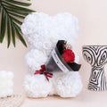 Foam Rose Teddy Bear Holding Bouquet