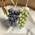 Handmade Grape Soap - Crystal Grape Soap Variant olive and black grapes product image. Decorative hanging grapes on a white pedestal with a neutral background.