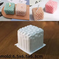 Honeycomb Cube Candle
size GiftDealAU product image. Hexagonal candle molds in various colors with a white mold on a wooden surface.