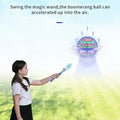 Hover Orb Ball – Magic Flying Orb Ball Playing GiftDealAU product image. Girl swinging a magic wand with a boomerang ball in the air against a blue sky.