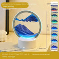 LED Sensory Sand Art Lamp GiftDealAU Blue variant product image. Quicksand painting rechargeable battery night light with blue mountain design on a white surface.