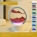 LED Sensory Sand Art Lamp GiftDealAU red variant product image. Round night light with mountain design and color-changing feature on a table.
