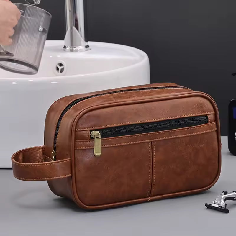 Leather Toiletry Bag | Premium Pebbled Leather Toiletry Bag