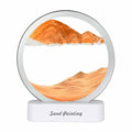 Lyell Sand Art LED | Aesthetic Moving Sand Picture Lamp yellow variant GiftDealAU product image. Sand painting in a circular frame on a white base with 'Sand Painting' text.
