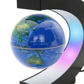 Magnetic Levitating Globe Rotating World Globe blue Glowing Earth globe with colorful LED light on a white background