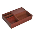 Mens Nightstand Organiser Tray
Brown leather desk organizer with four compartments on a white background