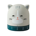 REX London Cat Kitchen Timer GiftDealAU product image. Cat-shaped timer with a white face and gray ears on a white background
