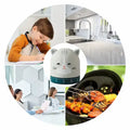 REX London Cat Kitchen Timer outdoor, study, kitchen and many more uses GiftDealAU product image. Collage of a person studying, a kitchen scene, a cat-shaped timer, and grilling food.