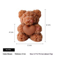 Rose Teddy Bear Soy Candle Rose bear toy with dimensions on a white background