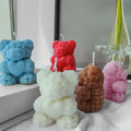 Rose Teddy Bear Soy Candle
Five colorful bear-shaped candles on a windowsill with a light background.