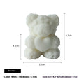 Rose Teddy Bear Soy Candle White rose bear with measurements on a white background