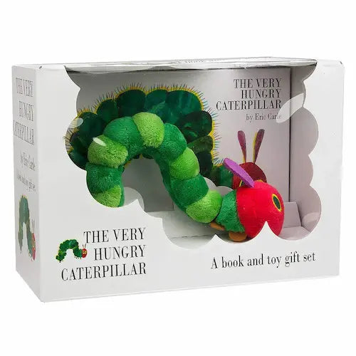 Very Hungry Caterpillar Book & Toy - Very Hungry Caterpillar Gift Set
GiftDealAU product image. Plush toy caterpillar in a 'The Very Hungry Caterpillar' book and toy gift set packaging.